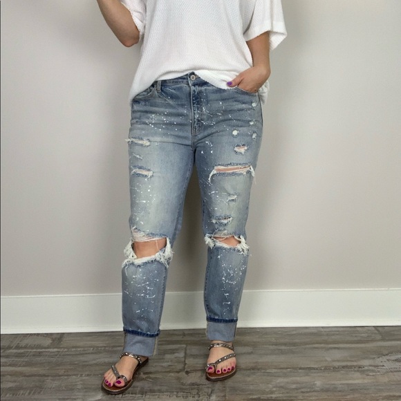 Jolene Distressed Girlfriend Jeans KanCan - Picture 2 of 8